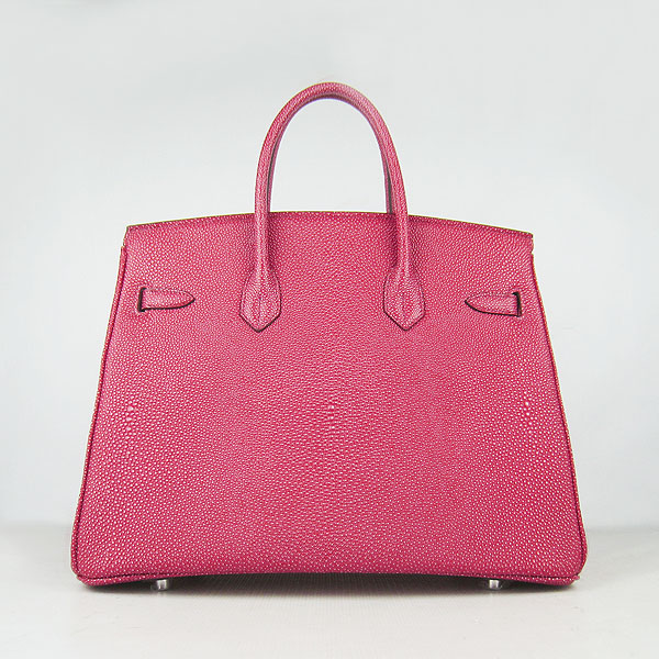 High Quality Fake Hermes Birkin 35CM Pearl Veins Leather Bag Red 6089